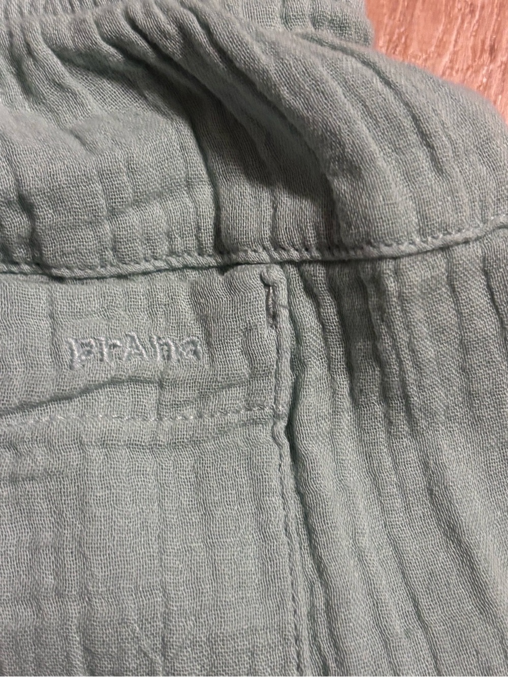 PRana organic cotton gauze cropped pants sage green frayed hem boho NWT Medium - Picture 15 of 16